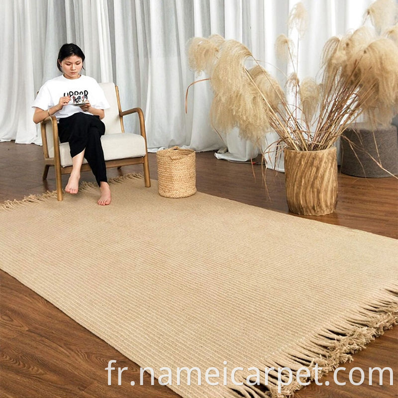 Living Room Jute Hemp Braided Woven Carpet Area Rugs 209